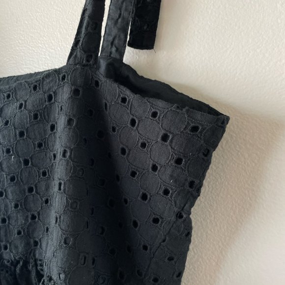 House of Harlow 1960 tank top with tie straps medium women's shirt eyelet black - Picture 10 of 13